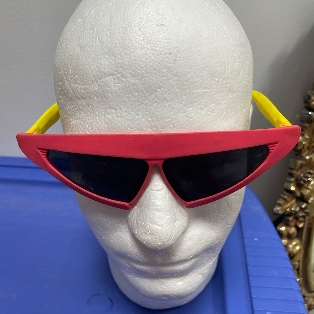 Rare Vintage 1989 Back to the Future II Sunglasses Shades Pink/Neon Yellow